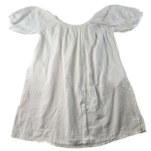Miranda Bennett Dress Womens L White Sundress Trapeze & Swing Off The‎ Shoulder